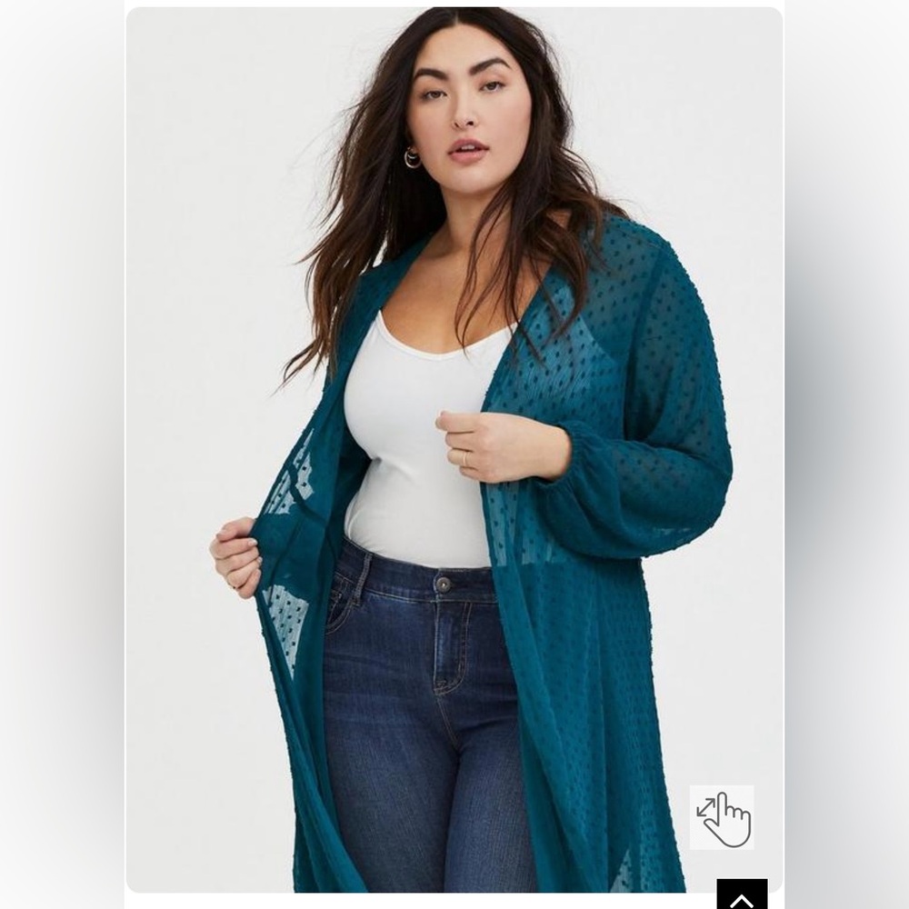 Torrid Chiffon Polka Dot Duster